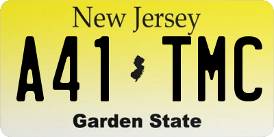 NJ license plate A41TMC
