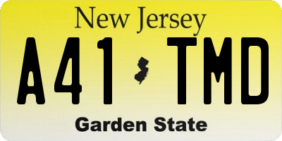 NJ license plate A41TMD