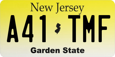 NJ license plate A41TMF