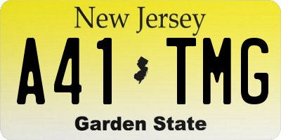 NJ license plate A41TMG