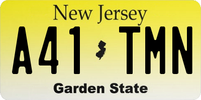 NJ license plate A41TMN