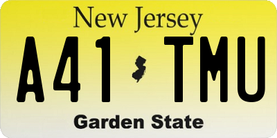 NJ license plate A41TMU
