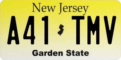 NJ license plate A41TMV