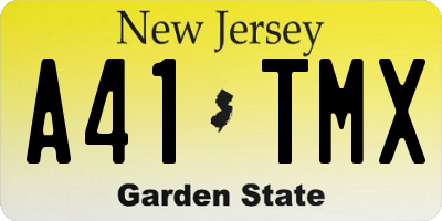 NJ license plate A41TMX