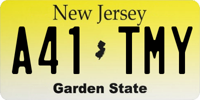 NJ license plate A41TMY