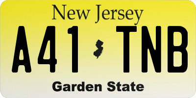 NJ license plate A41TNB