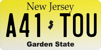 NJ license plate A41TOU