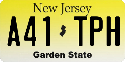 NJ license plate A41TPH