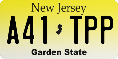 NJ license plate A41TPP