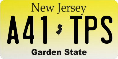 NJ license plate A41TPS