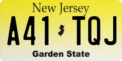 NJ license plate A41TQJ