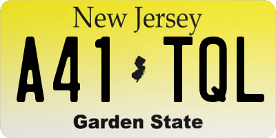 NJ license plate A41TQL