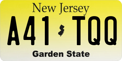NJ license plate A41TQQ