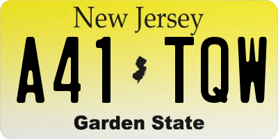 NJ license plate A41TQW