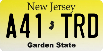 NJ license plate A41TRD