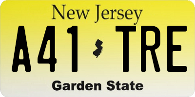 NJ license plate A41TRE