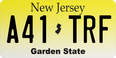 NJ license plate A41TRF