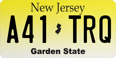 NJ license plate A41TRQ