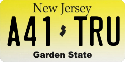 NJ license plate A41TRU