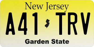 NJ license plate A41TRV