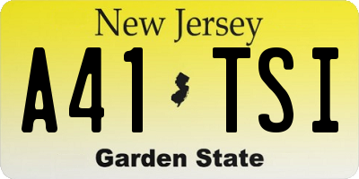 NJ license plate A41TSI
