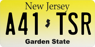 NJ license plate A41TSR