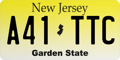 NJ license plate A41TTC