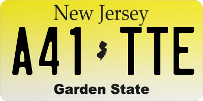 NJ license plate A41TTE