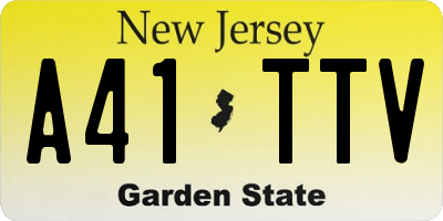 NJ license plate A41TTV