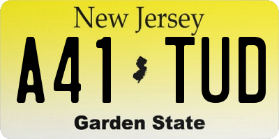 NJ license plate A41TUD