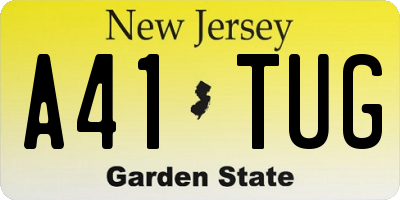NJ license plate A41TUG