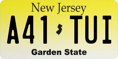 NJ license plate A41TUI