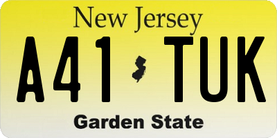 NJ license plate A41TUK