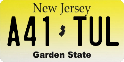 NJ license plate A41TUL