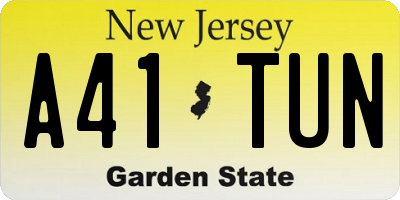 NJ license plate A41TUN