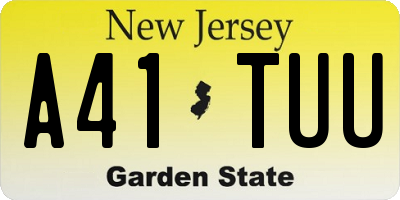 NJ license plate A41TUU