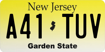 NJ license plate A41TUV