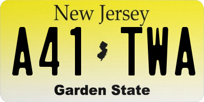NJ license plate A41TWA
