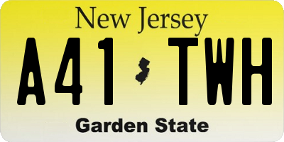NJ license plate A41TWH