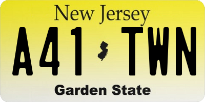 NJ license plate A41TWN