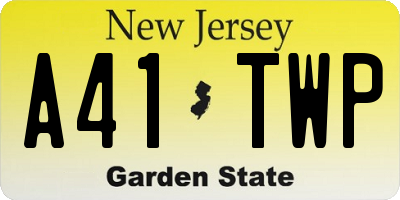 NJ license plate A41TWP