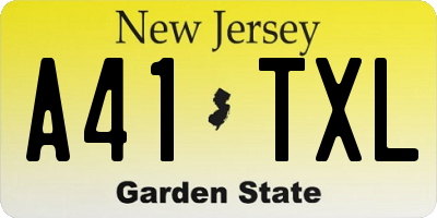 NJ license plate A41TXL