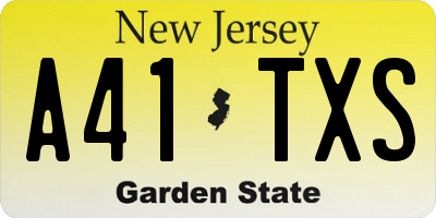 NJ license plate A41TXS