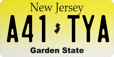 NJ license plate A41TYA