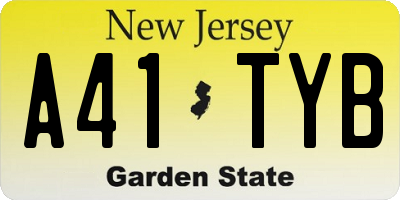 NJ license plate A41TYB