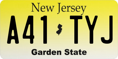 NJ license plate A41TYJ