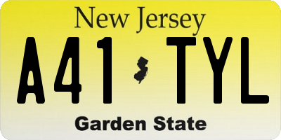 NJ license plate A41TYL