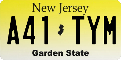 NJ license plate A41TYM