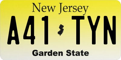 NJ license plate A41TYN