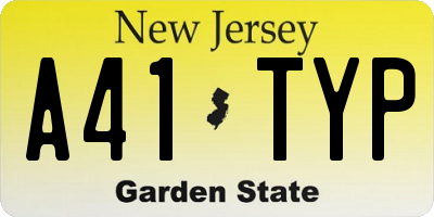 NJ license plate A41TYP